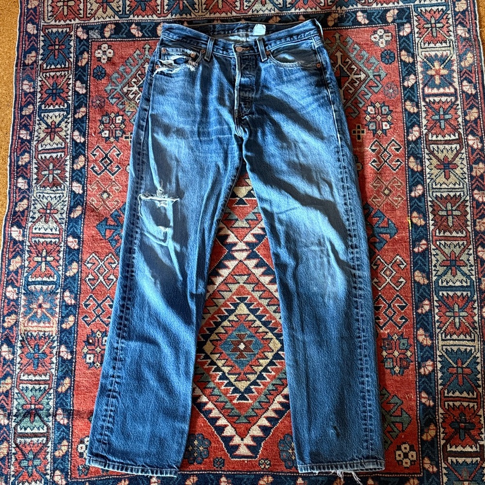 Vintage Levi's 501 Distressed Blue Men's Jeans